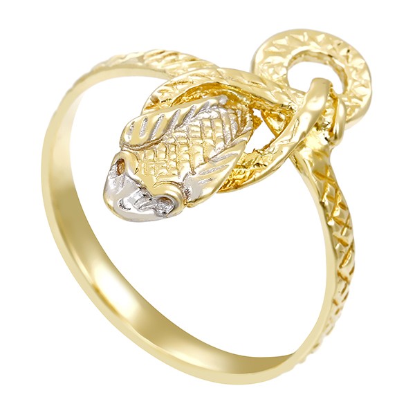 Ring, 14K, Gelb-/Weißgold, Schlange Detailbild #1
