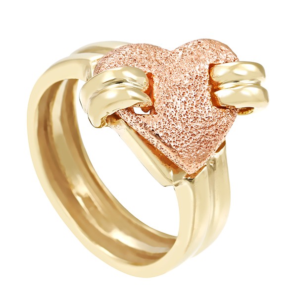 Ring, 9K, Gelb-/Rotgold, Herz Detailbild #1