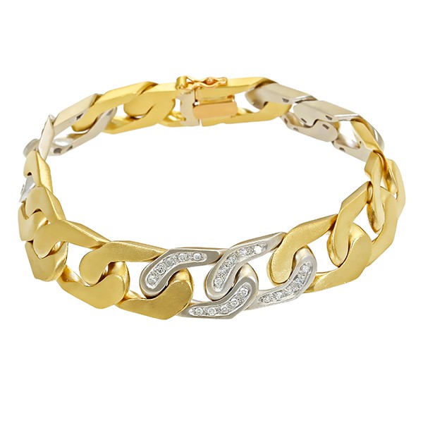 Armband, 18K, Gelb-/Weißgold, Diamanten, Panzer- Detailbild #1