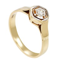 Ring, 14K, Gelb-/Weißgold, Diamant Detailbild #1