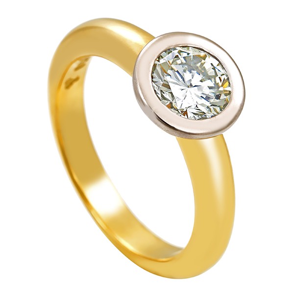 Diamantring, 18K, Gelb-/Weißgold, Brillant ca. 0,70 ct Detailbild #1