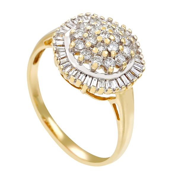Diamantring, 14K, Gelb-/Weißgold, Brillanten 0,66 ct, Diamanten 0,90 ct Detailbild #1