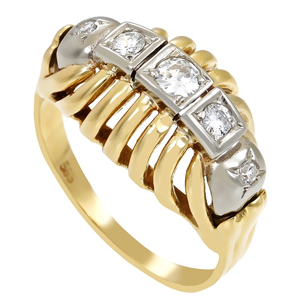 Diamantring, 14K, Gelb-/Weißgold,Brillanten, Diamanten Detailbild #1