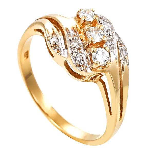 Damenring, 14K, Gelb-/Weißgold, Brillant, Diamant Detailbild #1