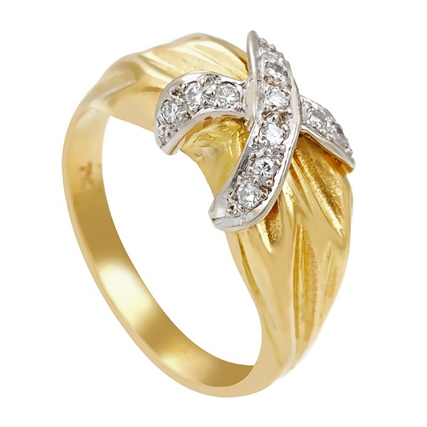 Diamantring, 18K, Gelb-/Weißgold, Brillanten 0,13 ct Detailbild #1