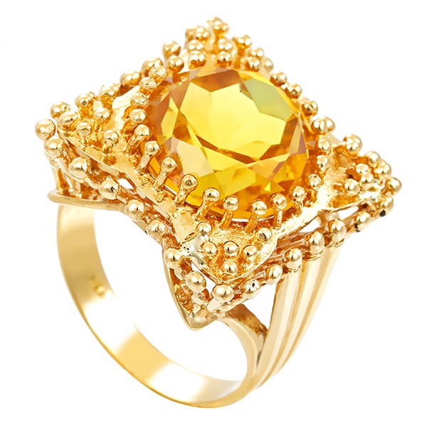 Ring, 14K, Gelbgold, Synthetischer Korund Detailbild #1