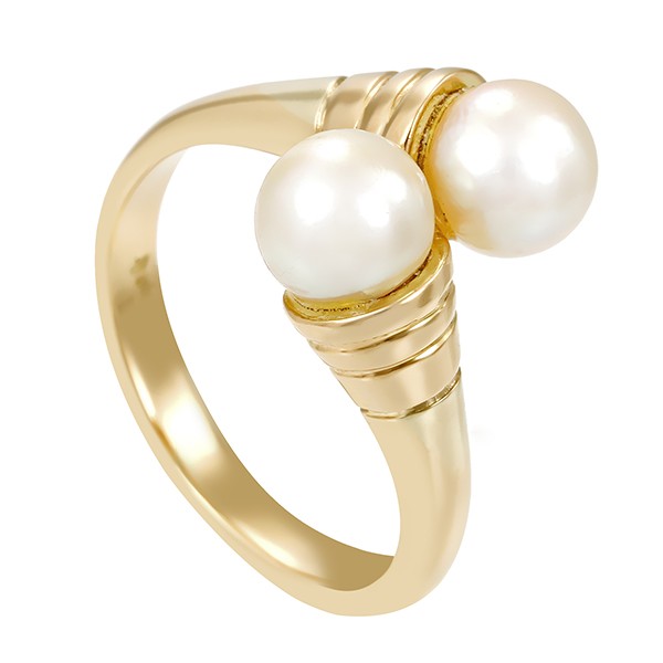 Ring, 14K, Gelbgold, Perlen Detailbild #1
