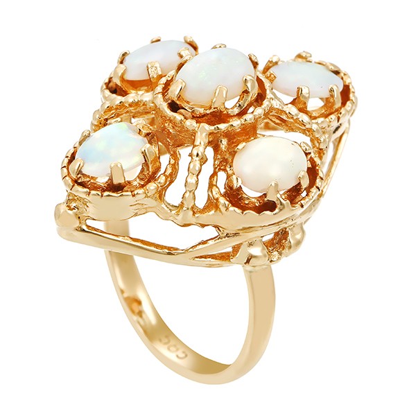 Ring, 14K, Gelbgold, Opale Detailbild #1