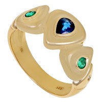 Ring,14K,Saphir,Smaragd,Brillant(en)0,002ct Detailbild #1