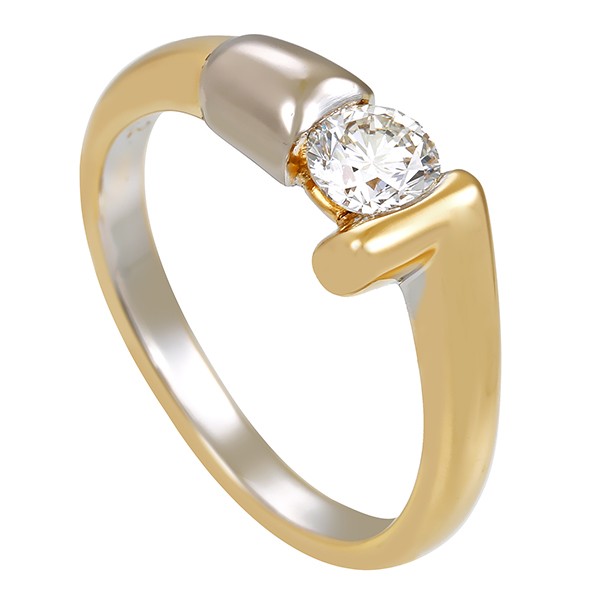 Ring, 18K, Gelb-/Weißgold, Brillant 0,41ct Detailbild #1