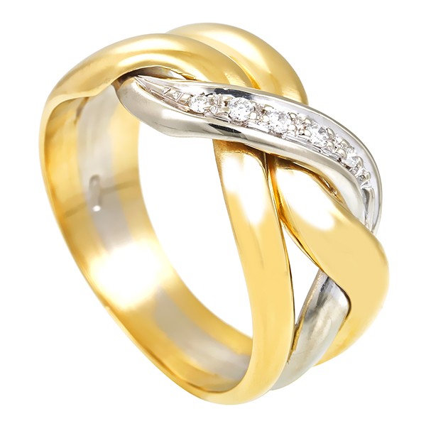 Diamantring, 18K, Gelb-/Weißgold, Brillanten Detailbild #1