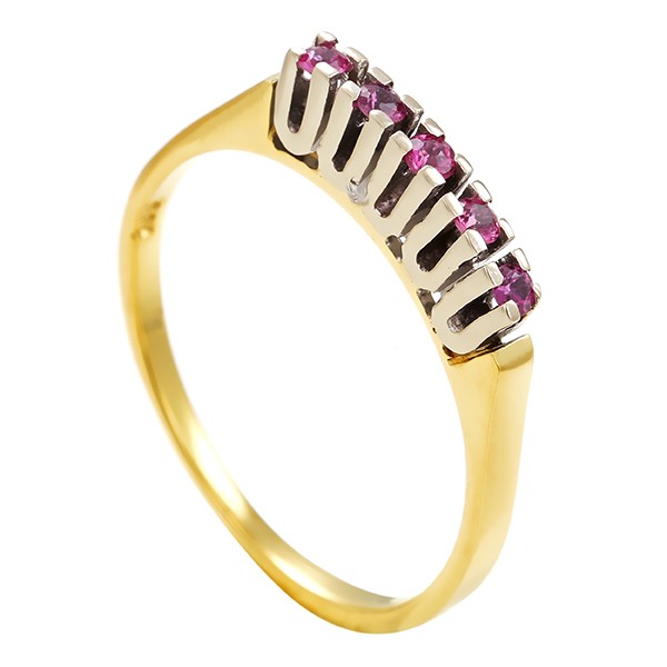 Ring, 14K ,Gelb-/Weißgold, Rubine Detailbild #1