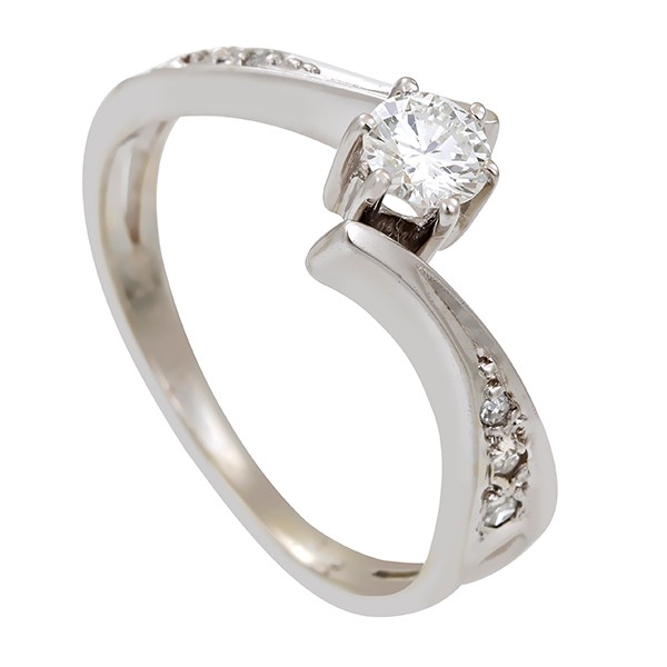 Ring, 14K, Weißgold, Brillant, Diamante Detailbild #1