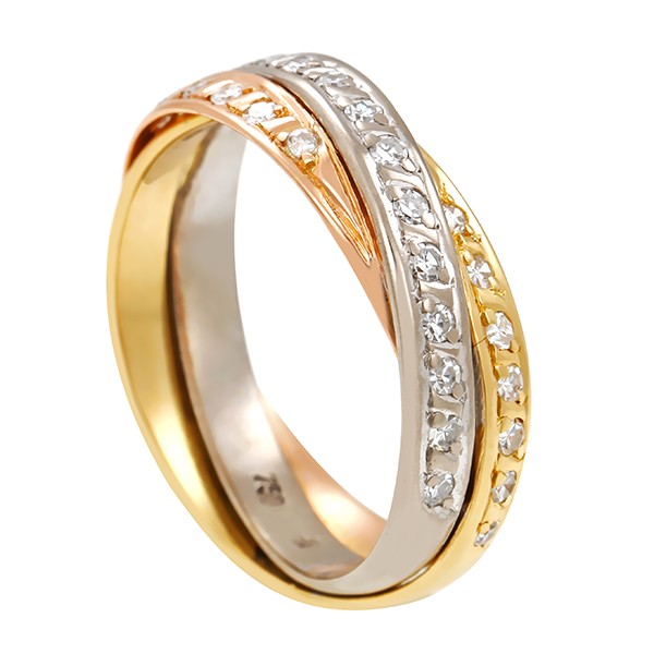 Damenring, 18K, Rot-/Weiß-/Gelbgold, Diamanten Detailbild #1