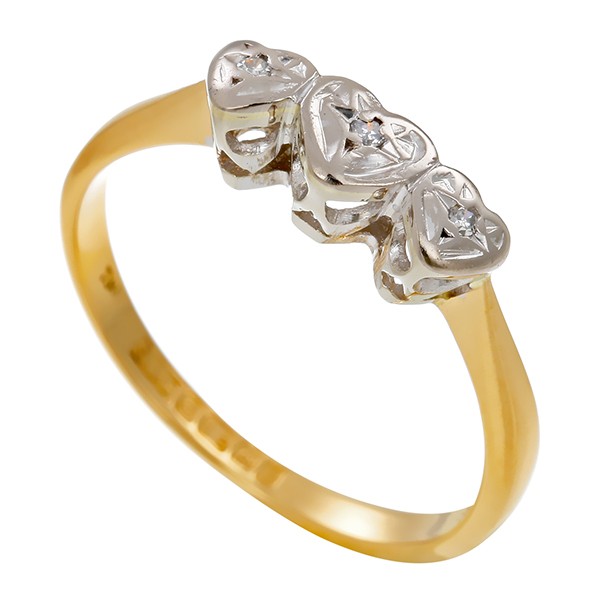 Damenring, 18K, Gelb-/Weißgold, Diamanten Detailbild #1
