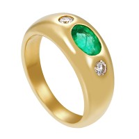 Ring,18K, Gelbgold, Smaragd, Brillanten Detailbild #1