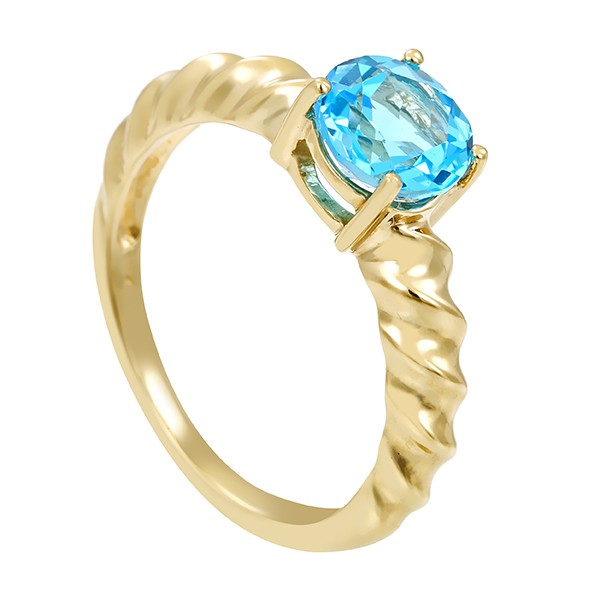 Ring, 9k, Gelbgold, Topas blau Detailbild #1