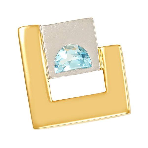 Anhänger, 14K, Gelb-/Weißgold, Diamant, Topas blau Detailbild #1
