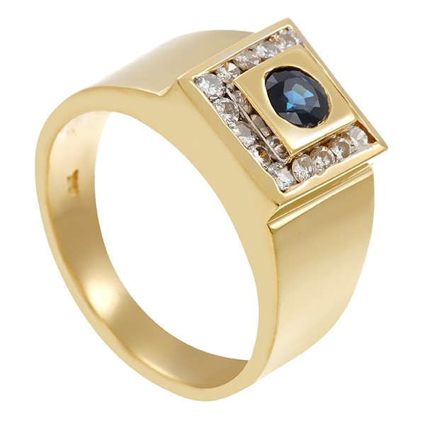 Ring, 18K, Gelbgold, Saphir, Brillanten Detailbild #1