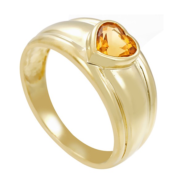 Ring, 14k, Gelbgold, Citrin, Herz Detailbild #1
