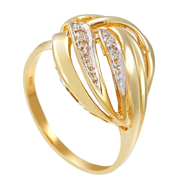 Diamantring, 8K, Gelb-/Weißgold, Diamant Detailbild #1