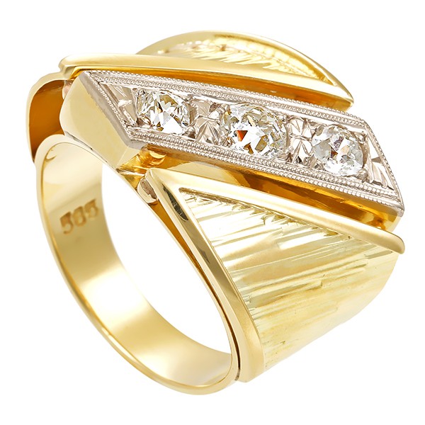 Diamantring, 14K, Gelb-/Weißgold, Diamant(en) 0,49 ct Detailbild #1