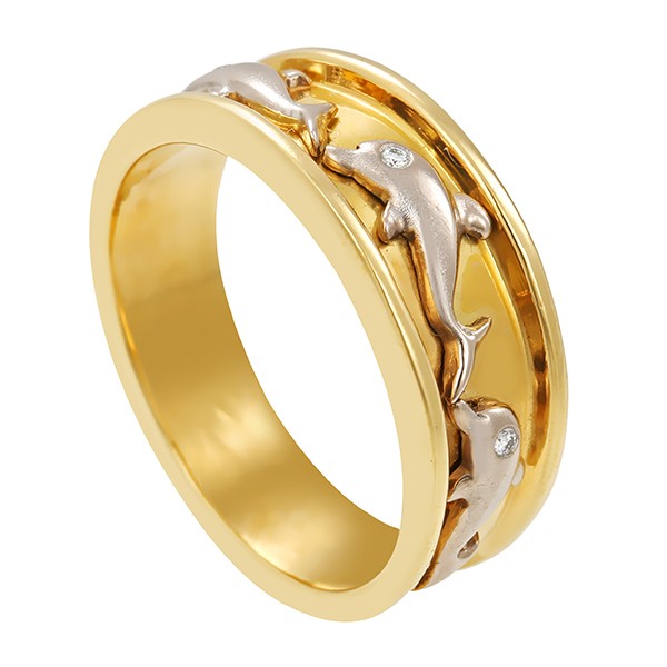 Ring, 18K, Gelb-/Weißgold, Brillanten Detailbild #1
