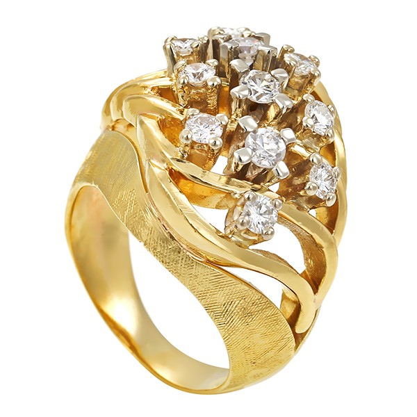 Ring, 14K, Gelbgold, Brillanten, Diamanten Detailbild #1