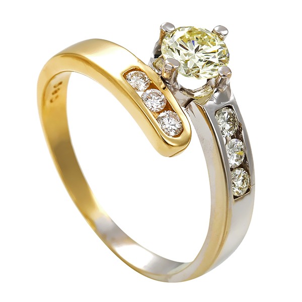 Damenring, 14K, Gelb-/Weißgold, Brillanten Detailbild #1