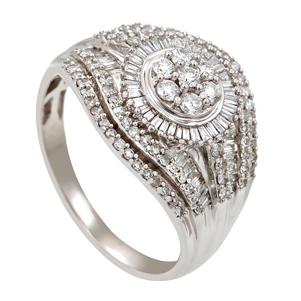 Ring, 14K, Weißgold, Brillanten, Diamanten Detailbild #1