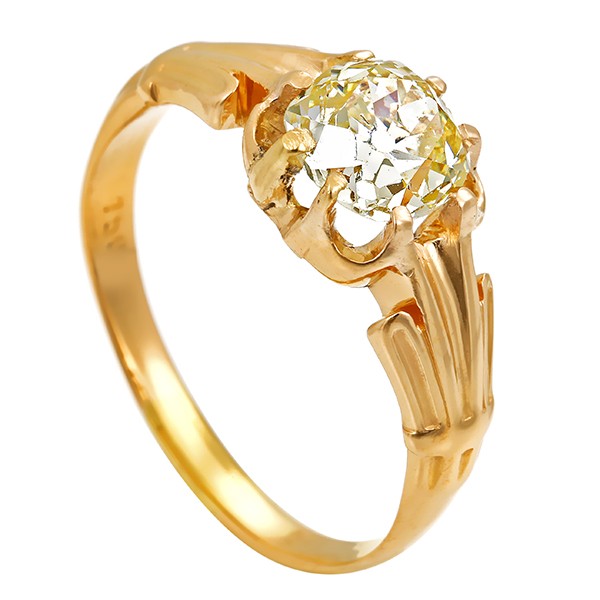 Damenring, 18K, Gelbgold, Diamant Detailbild #1