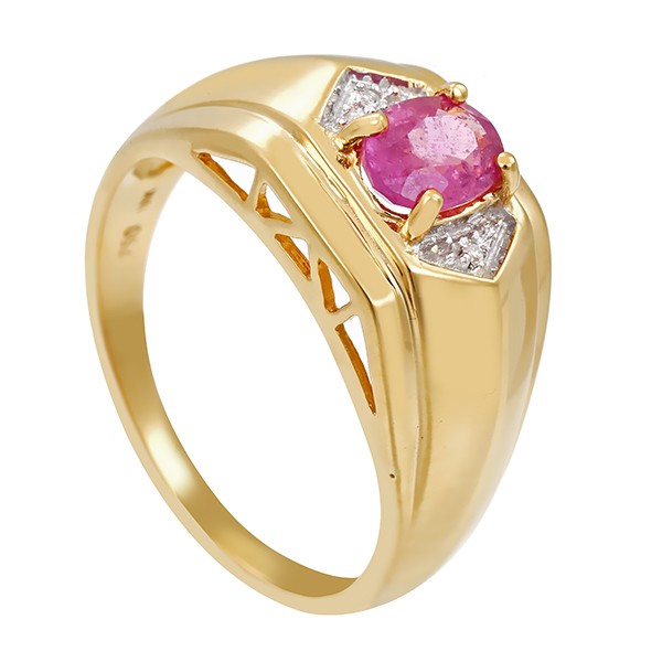 Ring, 18K, Gelbgold, Weißgold, Turmalin, Diamanten Detailbild #1