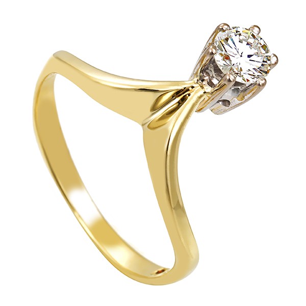 Diamantring, 14K, Gelb-/Weißgold, Brillant 0,36 ct Detailbild #1