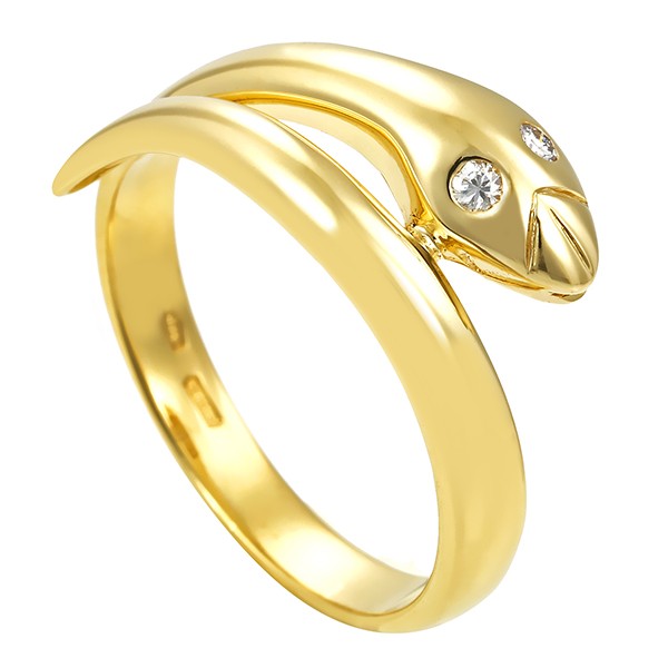 Ring, 18K, Gelbgold, Brillanten, Schlange Detailbild #1