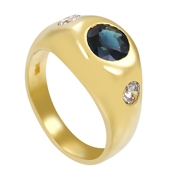 Ring, 18k, Gelbgold, Saphir, Brillant Detailbild #1