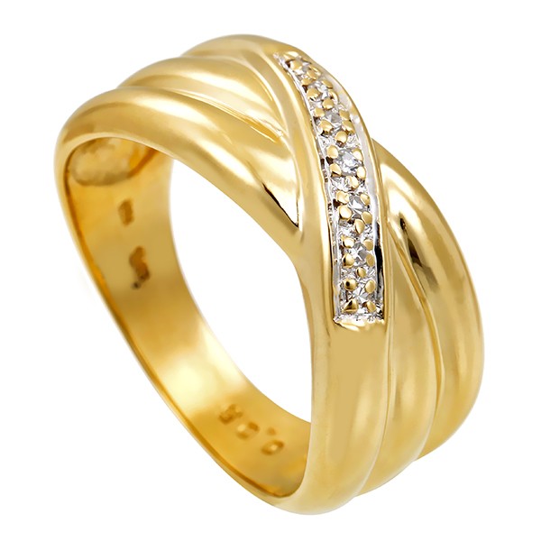 Diamantring, 14K, Weiß-/Gelbgold Detailbild #1