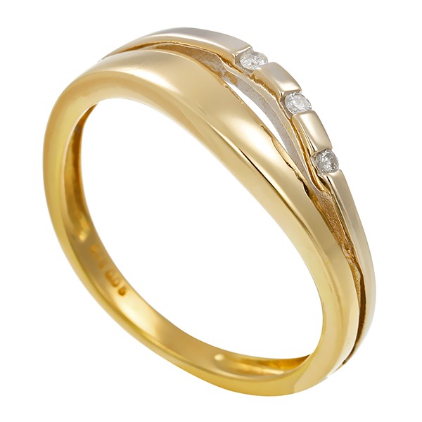 Damenring, 14K, Gelb-/Weißgold, Brillanten Detailbild #1