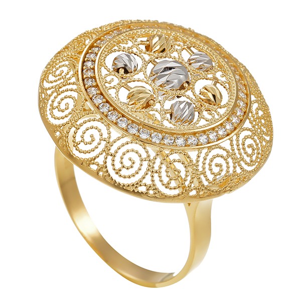 Ring, 14K, Gelb-/Weißgold Detailbild #1