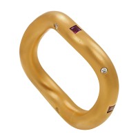 Ring, 18K, Gelbgold, Brillant, Korund Detailbild #1