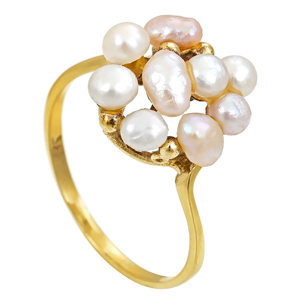 Ring, 14K, Gelbgold, Perlen Detailbild #1