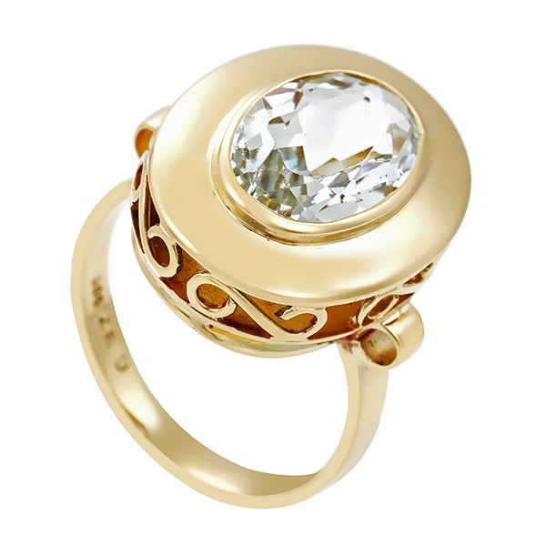Ring, 14k, Gelbgold, Aquamarin Detailbild #1