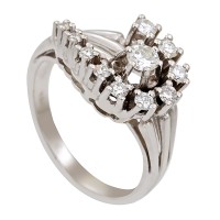Damenring, 14K, Weißgold, Brillanten, Diamant Detailbild #1