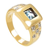 Ring, 8K, Gelbgold, Topas, Diamanten Detailbild #1