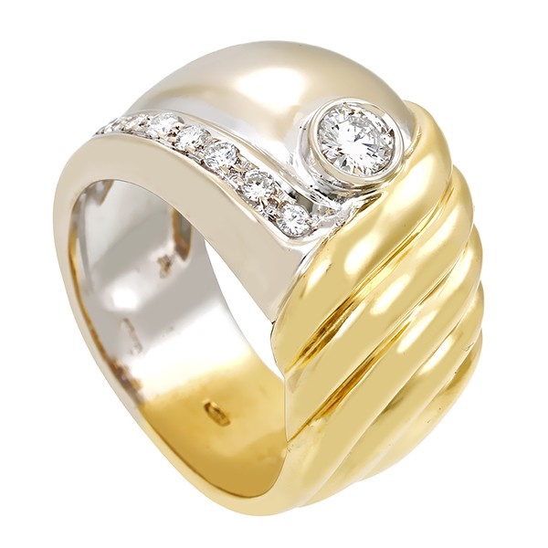 Diamantring, 18K, Gelb-/Weißgold, Brillanten 0,37ct Detailbild #1