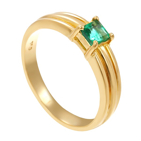 Damenring, 18K, Gelbgold, Smaragd Detailbild #1