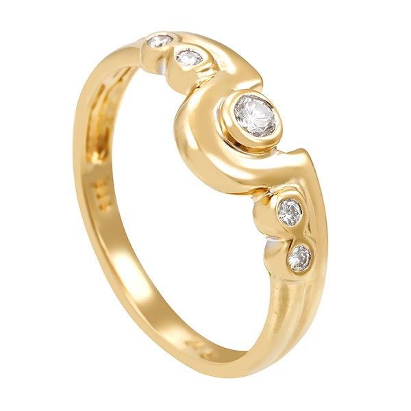 Ring, 14K, Gelbgold, Brillanten Detailbild #1