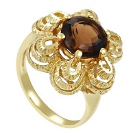 Ring, Rauchquarz, 585, 14K, Gelbgold Detailbild #1