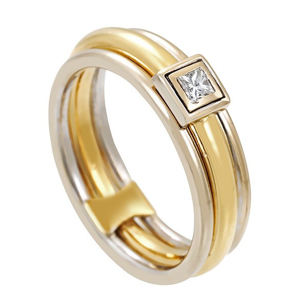 Ring, 18K, Gelb-/Weißgold, Diamant Detailbild #1