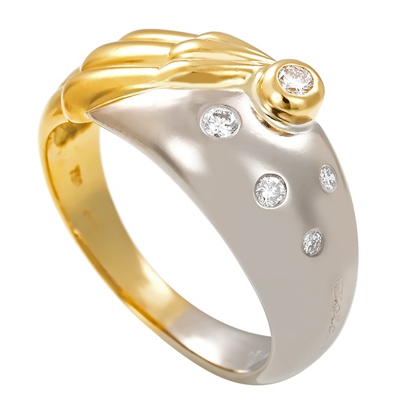 Damenring, 18K, Gelb-/Weißgold, Brillanten Detailbild #1